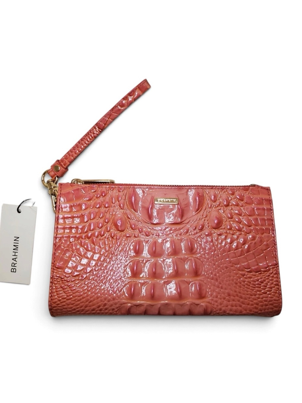 ✨💎NWT💎✨Brahmin Coral Snapdragon Wristlet w/ Dusty and packaging